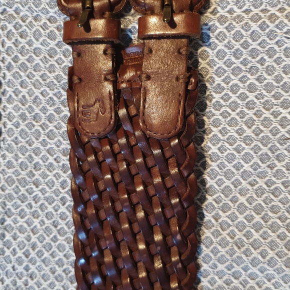 VGC Vintage Abercrombie & Fitch double woven wide leather belt, 34-36 inch waist - Picture 7 of 12